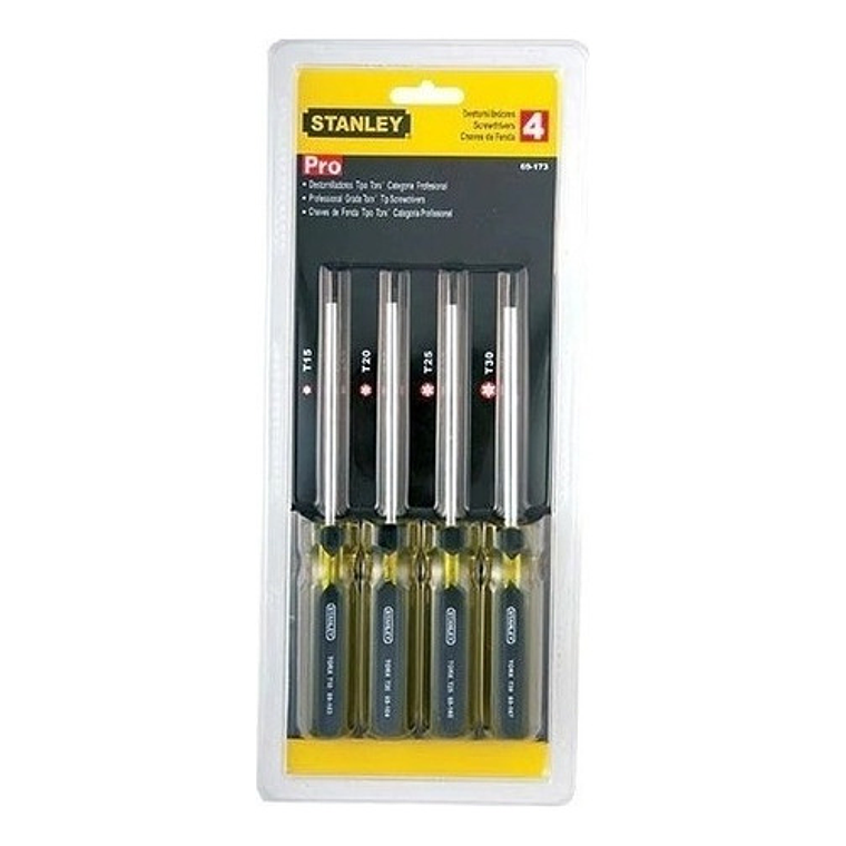 Juego de Destornilladores Torx 4 Piezas Stanley Stht69-173 - Mango Ergonómico y Punta Magnética 1