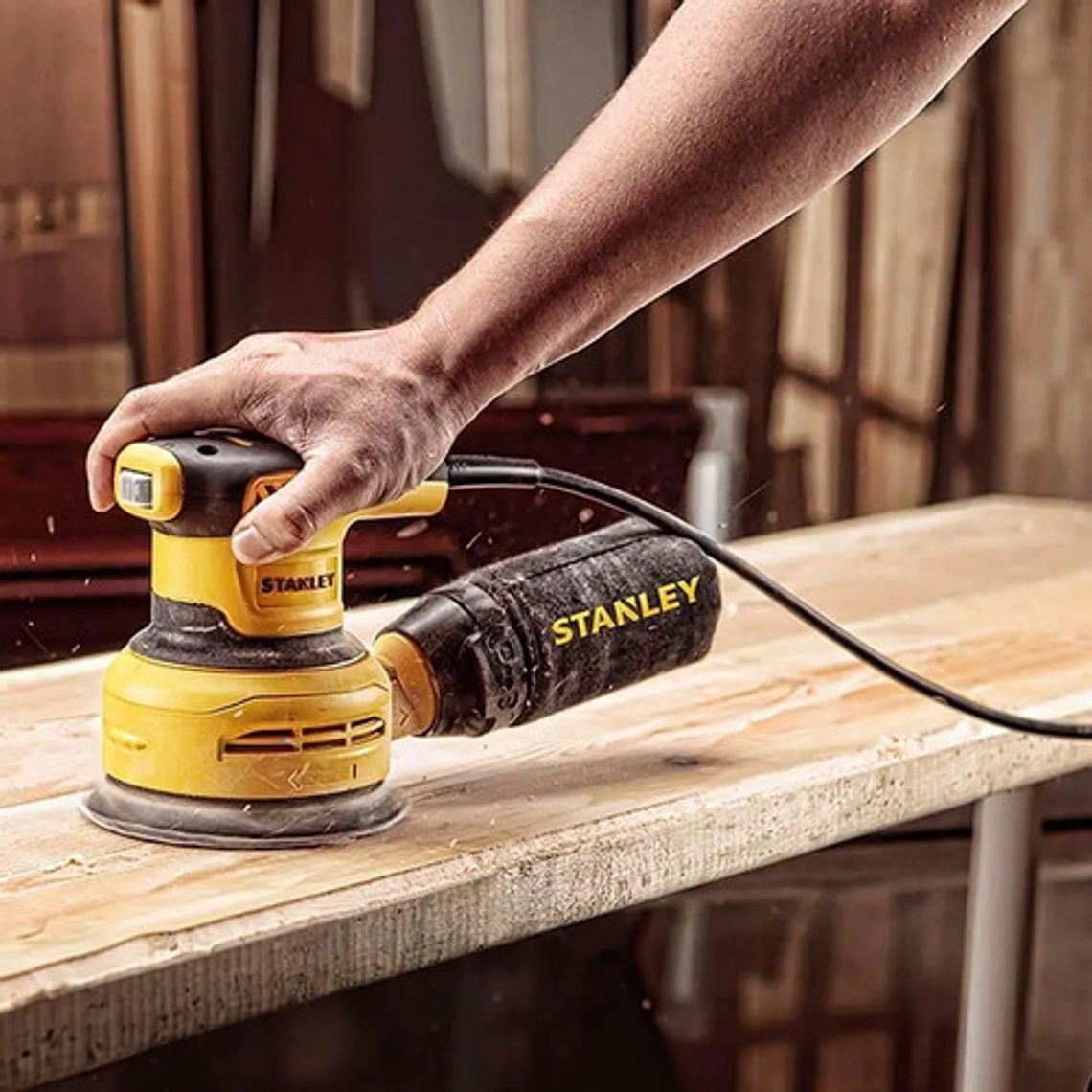 Lijadora Roto-Orbital Stanley Profesional SS30 con Recolector de Polvo 300W 6