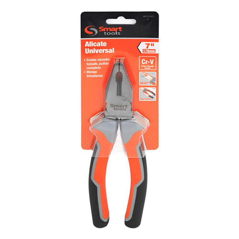 Alicate Universal 7'' CR/V Smart Tools - Corte y Sujeción Precisos 1