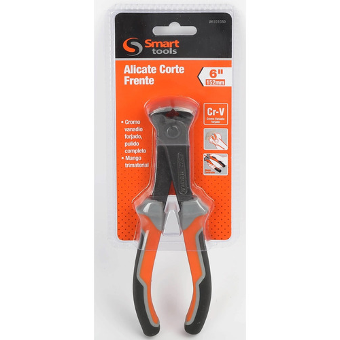 Alicate Corte Frontal 6'' Cr-v Mango Ergonómico Smart Tools 6101030 1