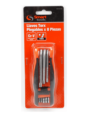 Juego de Llaves Torx Plegable 8 Piezas Smart Tools | T9-T40 CrV