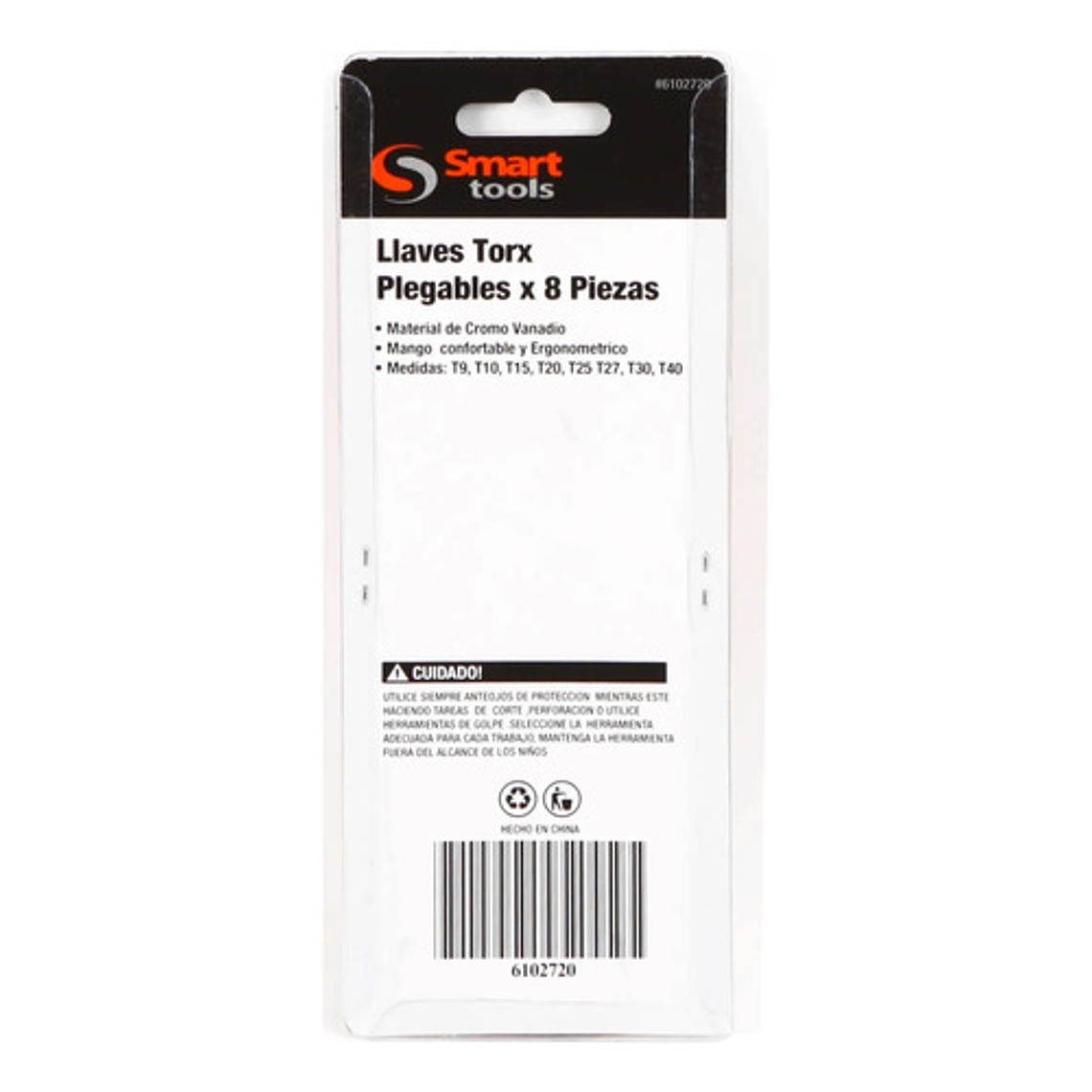 Juego de Llaves Torx Plegable 8 Piezas Smart Tools | T9-T40 CrV 2