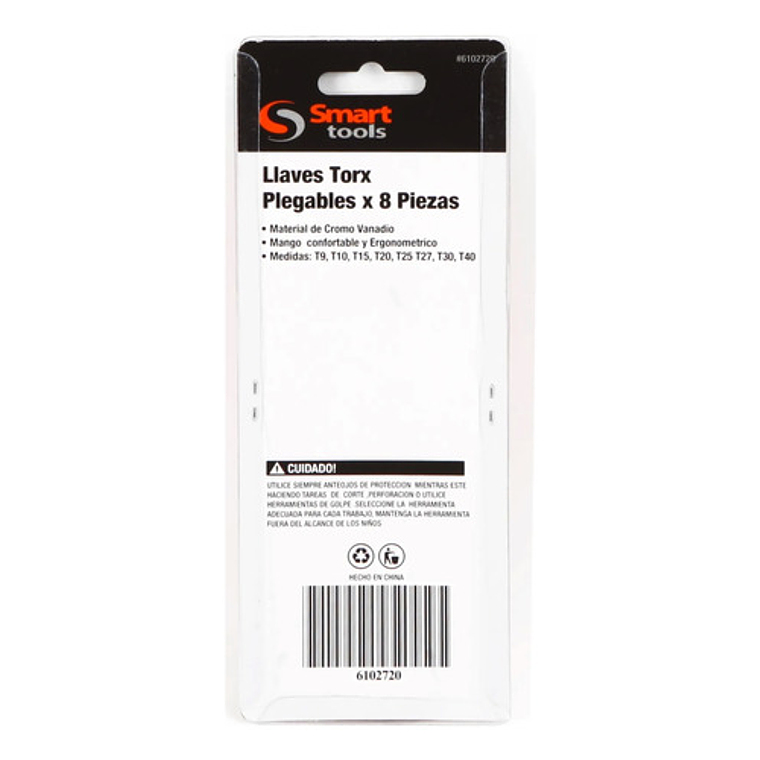 Juego de Llaves Torx Plegable 8 Piezas Smart Tools | T9-T40 CrV 2
