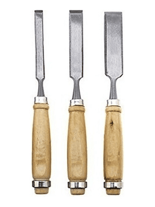 Juego de Formones Cinceles 3 Piezas con Mango de Madera Smart Tools - Aceros al Carbono