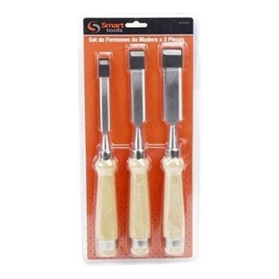 Juego de Formones Cinceles 3 Piezas con Mango de Madera Smart Tools - Aceros al Carbono 2