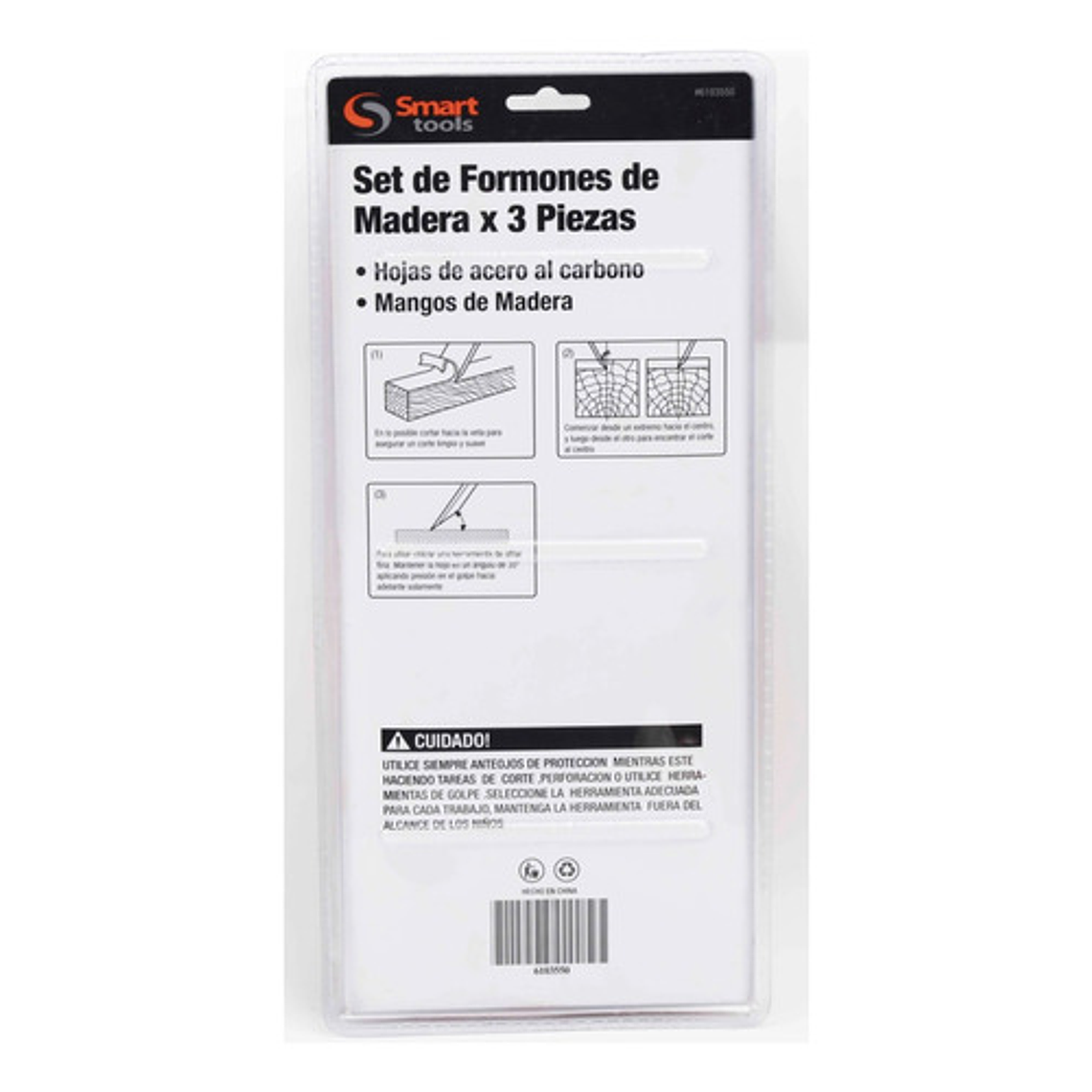 Juego de Formones Cinceles 3 Piezas con Mango de Madera Smart Tools - Aceros al Carbono 3
