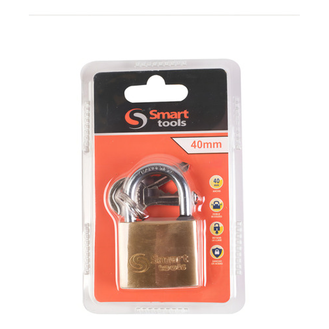Candado de Bronce Forjado 40 mm Smart Tools - Alta Seguridad y Durabilidad 1