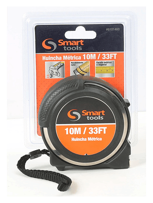 Huincha de Medición 10 metros x 25 mm Acero Inoxidable con Broche Reforzado