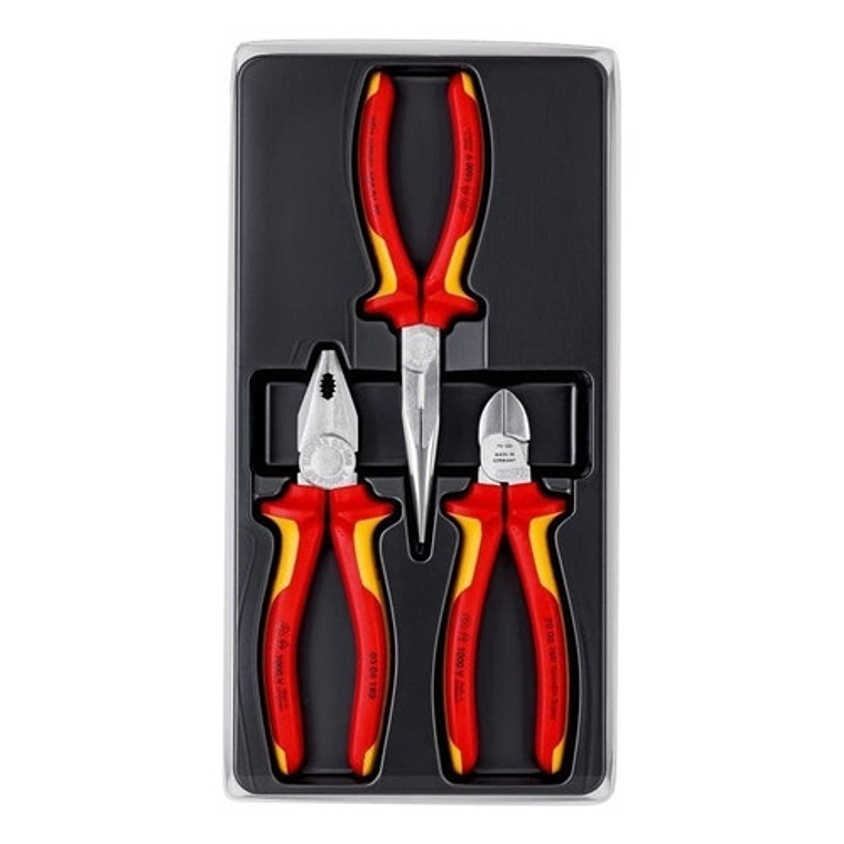 Set de Alicates Aislados Knipex 1000V – 3 Piezas Certificadas VDE para Electricistas 2