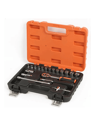 Juego de Dados Smart Tools Profesional 19 Piezas Métrica 4-14 mm con Mango Ratch