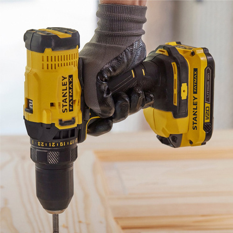 Kit Taladro Atornillador Inalámbrico 20V Stanley con 2 Baterías y Maleta 7