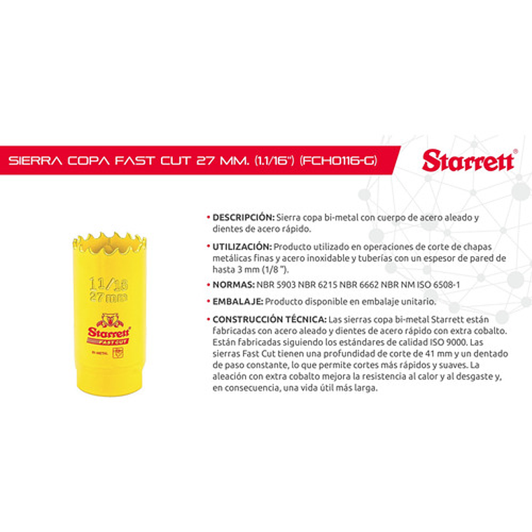 Sierra Copa Starrett A/R 1.1/16