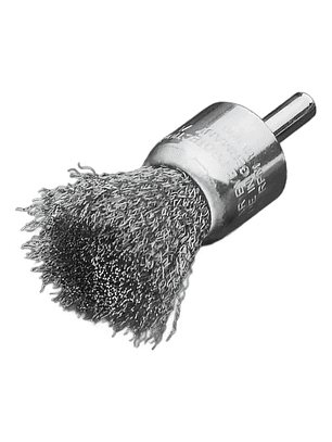 Cepillo de Alambre Grata Copa Cónica 1 1/4 Pulg Acero Ondulado Lessmann