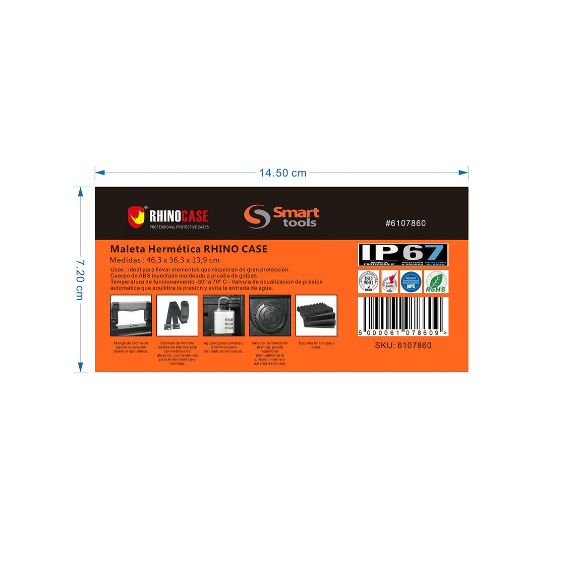 Maleta para Herramientas Resistente con Refuerzos Metálicos EPC015 6