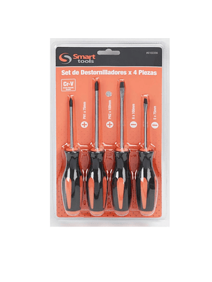 Juego de 4 Destornilladores Smart Tools 6102201 - Acero CR-V Duradero