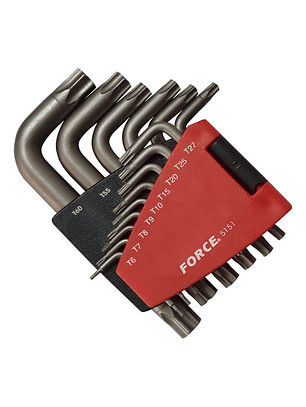 Set de llaves Torx Force 5151 – 15 piezas T6 a T60 – Kit profesional y compacto