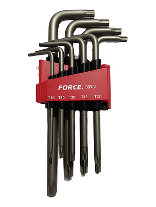 Juego de Llaves Torx Largas Force 5098L, T10 a T50, 9 piezas