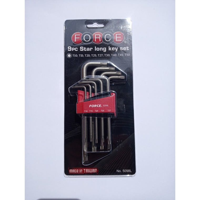 Juego de Llaves Torx Largas Force 5098L, T10 a T50, 9 piezas 4