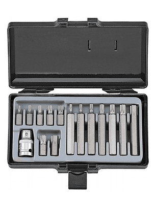 Juego de Puntas Torx Force 4156 T20 - T55 Cortas y Largas 15 Piezas