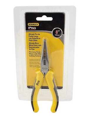 Alicates Punta Larga 6 Pulgadas Stanley para Pelar y Cortar Cables