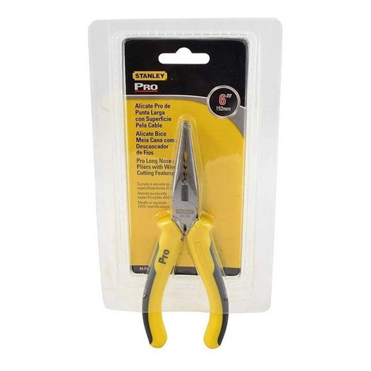 Alicates Punta Larga 6 Pulgadas Stanley para Pelar y Cortar Cables 1