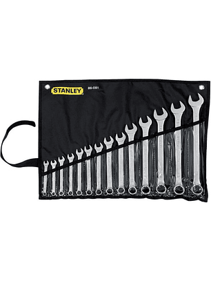 Juego de Llaves Combinadas Stanley 14 Piezas en Mm Modelo 86081 - Acero Cromo Vanadio