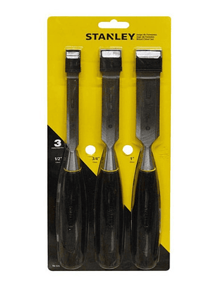Juego de Formones Stanley Serie 5000 3 Piezas - Herramientas de Carpintería Precisas