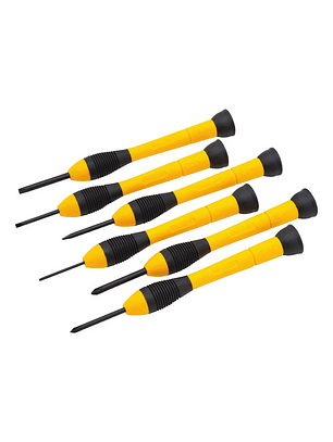 Juego de 6 Destornilladores de Precisión Stanley 66-052 con Mango Antideslizante