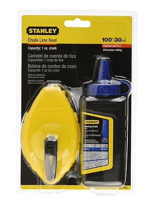 Stanley Línea de Tiza con Carrete y Tiza Azul - Precisión para Marcado Profesional