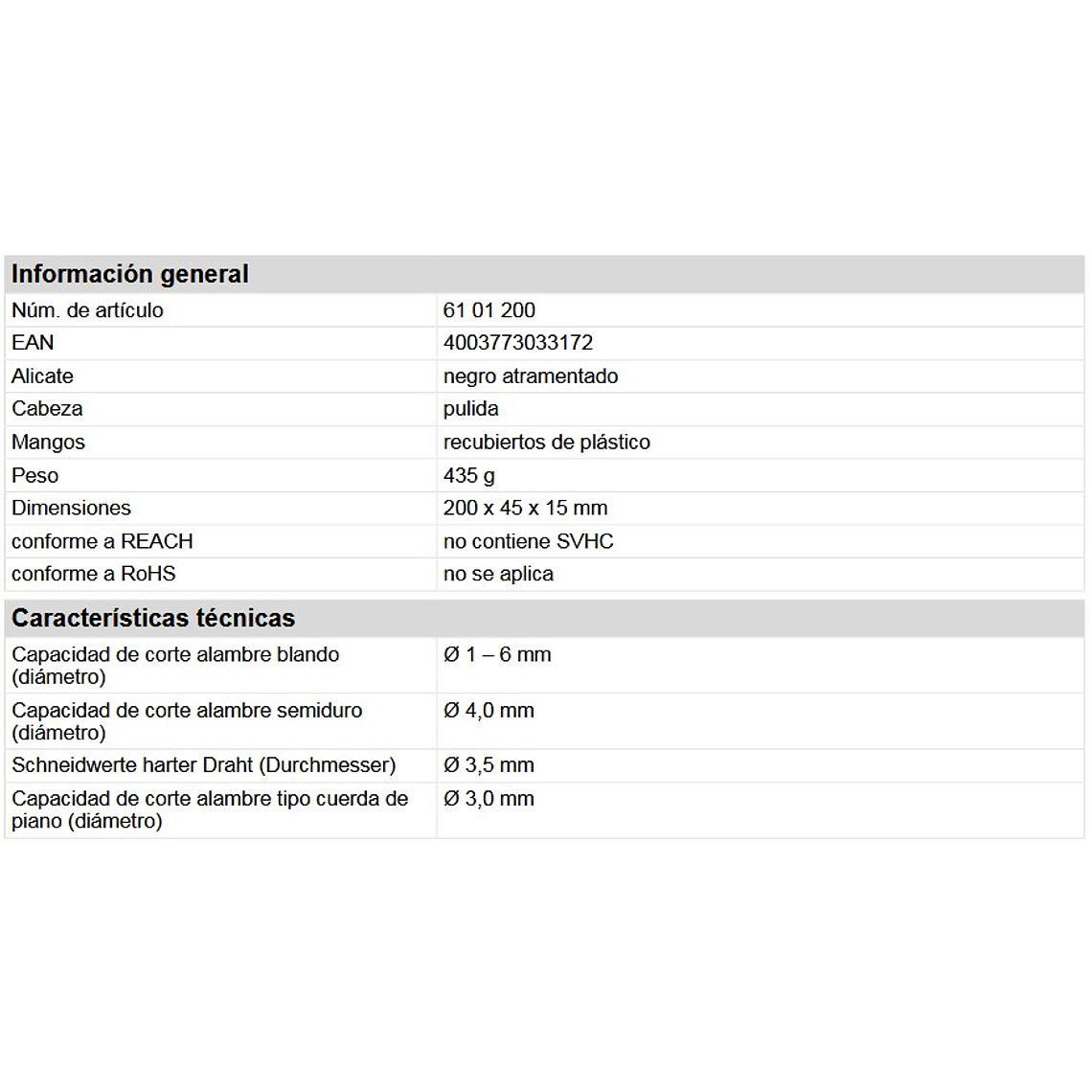 Alicate Frontal Knipex 8