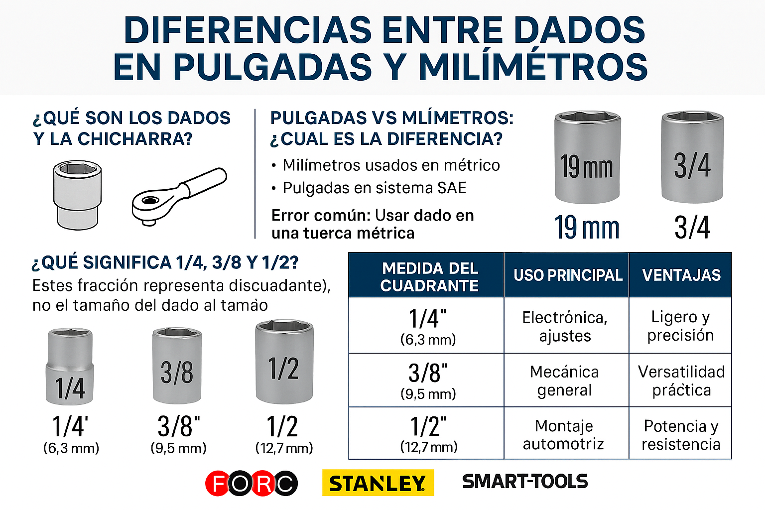 Guía Completa: Diferencias entre Dados en Pulgadas y Milímetros