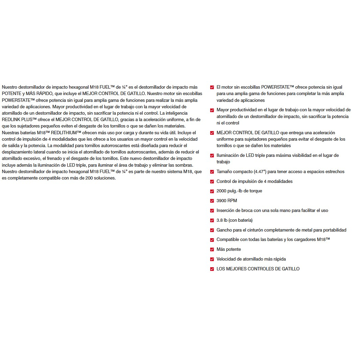 Kit Destornillador de Impacto Milwaukee 2953-22 M18 FUEL 1/4″ con 2 Baterías y Cargador 6