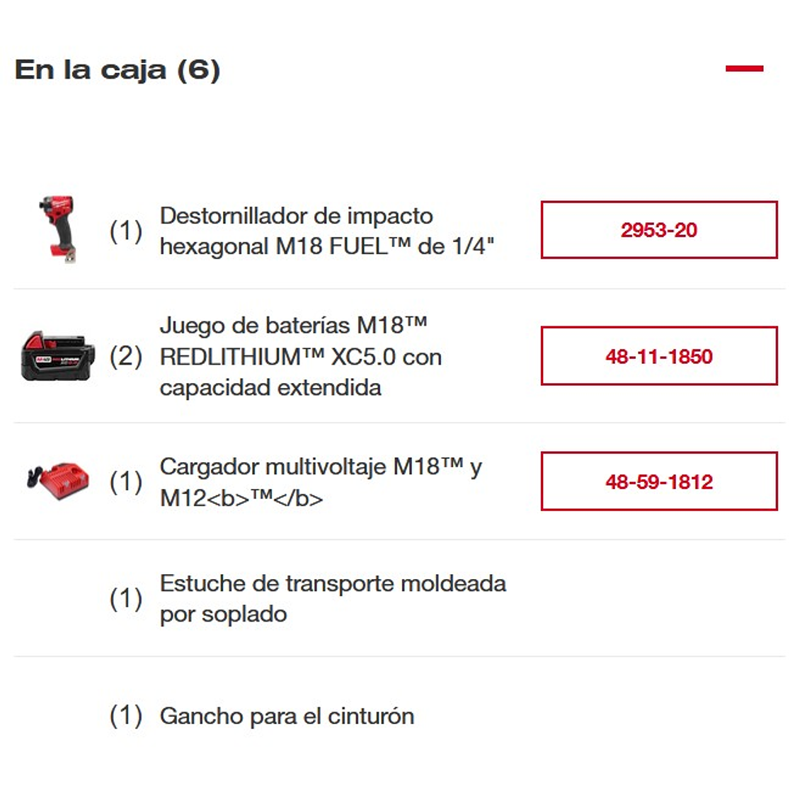 Kit Destornillador de Impacto Milwaukee 2953-22 M18 FUEL 1/4″ con 2 Baterías y Cargador 9
