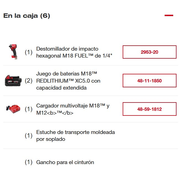 Kit Destornillador de Impacto Milwaukee 2953-22 M18 FUEL 1/4″ con 2 Baterías y Cargador 9