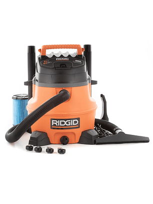 Aspiradora Industrial RIDGID 50898 WD-1455 - 53 Litros - 6 HP - Aspira Polvo, Agua y Sopla