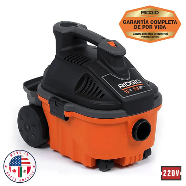 Aspiradora Industrial RIDGID 50883 WD-4075 - 15 Litros - 5 HP - Aspira Polvo, Agua y Sopla 1