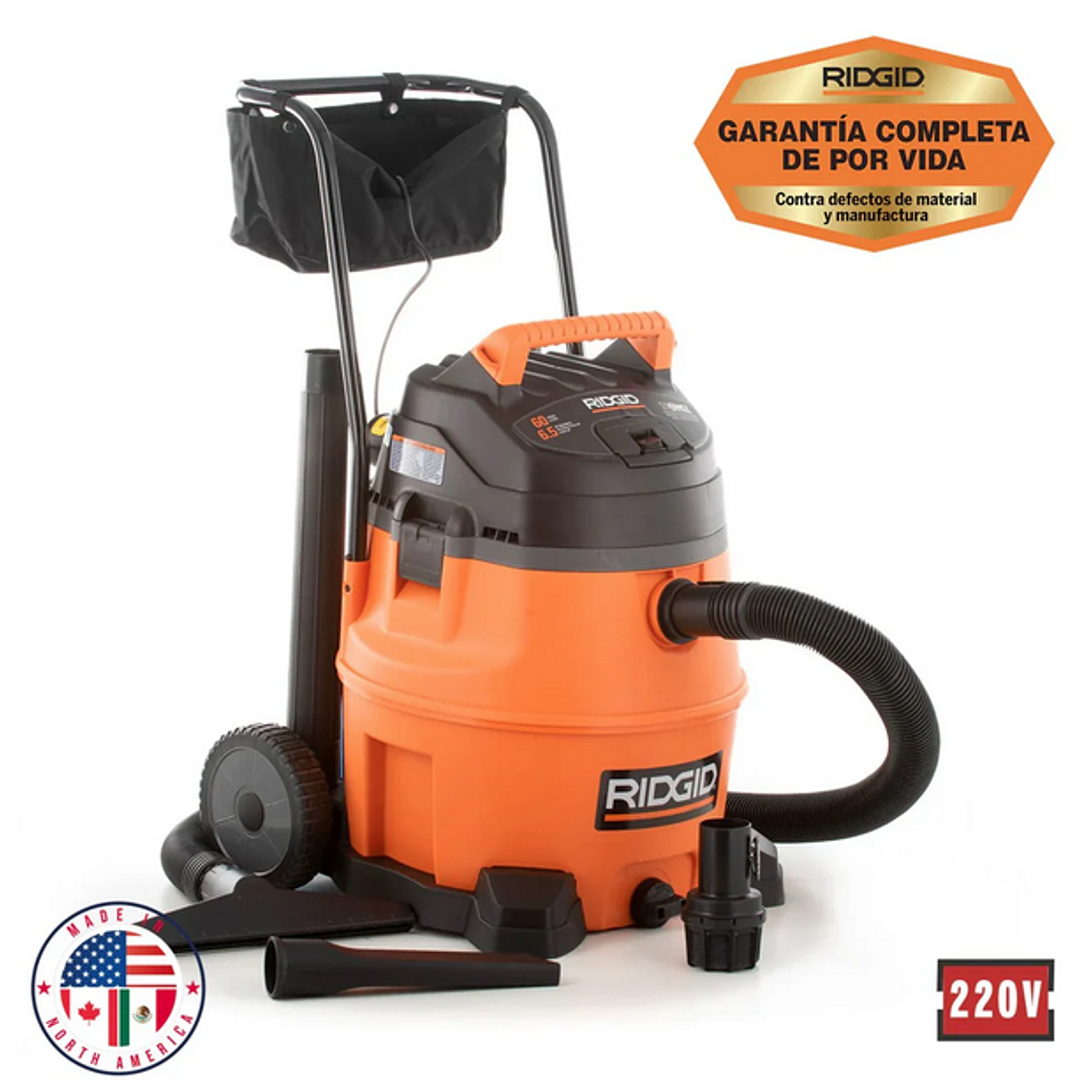 Aspiradora RIDGID seco-mojado 60 L / 6,5 HP - WD1855 1