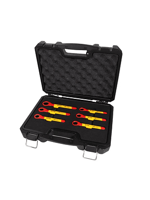 JUEGO DE LLAVES DE CORONA CON CHICHARRA DE 6 PIEZAS DE 10-17MM VDE 1000V