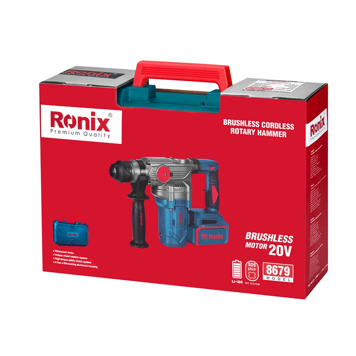 Rotomartillo Inalámbrico Ronix 8679 20V Brushless 3.5J Con Baterías y Cargador 13