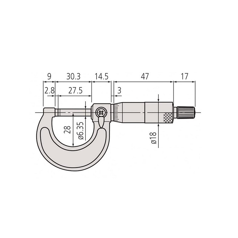 Micrómetro Exterior Mitutoyo 0-1