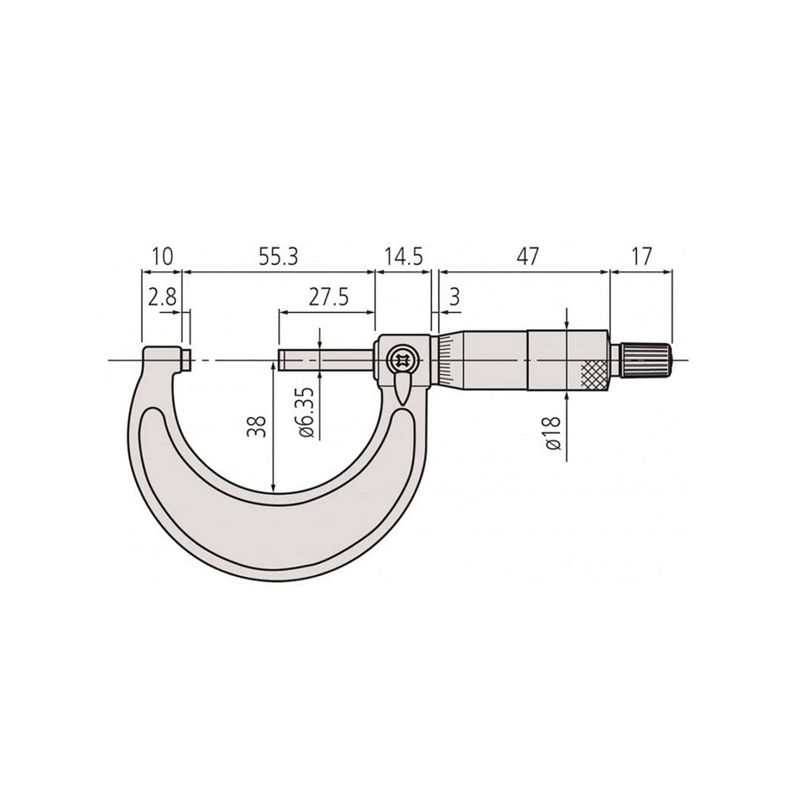 Micrómetro Externo Mitutoyo 103-178 | Rango 1-2