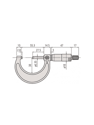 Micrómetro Externo Mitutoyo 103-178 | Rango 1-2