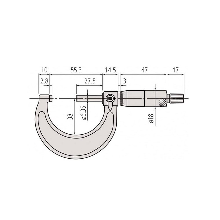 Micrómetro Externo Mitutoyo 103-178 | Rango 1-2