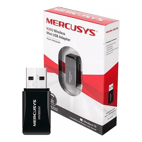 Mini Adaptador Usb Inalámbrico N300mbps Mw300um Mercusys