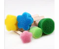 Esponja Circular Flor Mango Madera Juego Pintura Pack 5und.