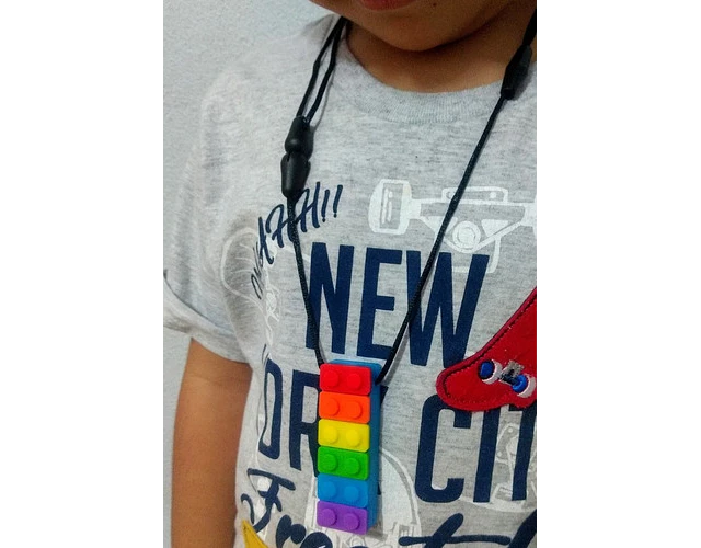 Mordedor Collar Ajustable Sensorial  Lego Textura 