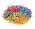 Pelota Peluda Sensorial Hilos Elásticos Arcoiris Llavero