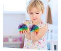 Pelota Peluda Sensorial Hilos Elásticos Arcoiris Llavero