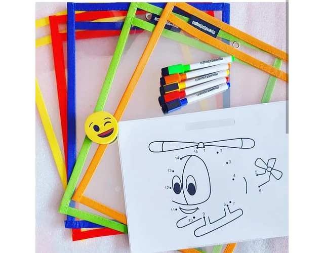  Fundas Reutilizables Escolar Bolsillo De Borrado En Seco