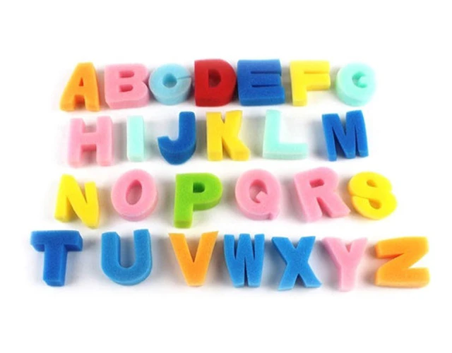 Set Esponjas ABC Estampados Juego Educativo Artes Infantil 26pz